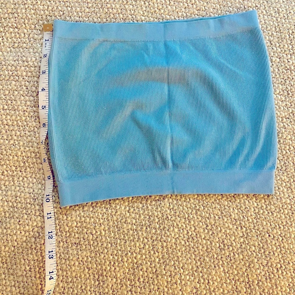 Blue cropped tube top